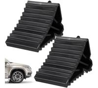 HEANUJJ 2pcs Car Anti-slip Tool Tire Triangle Pad with Built-in Handle Solid Plastic Black Stop Control for Car and Truck Parking Safety