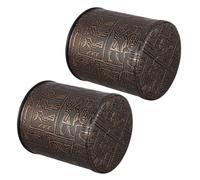 HEANUJJ 2pcs Egyptian Style Leather Dice Cups with Creative Pattern Design Lightweight and Easy to Clean Pu Dice Storage Containers for Craps and Party Supplies