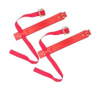 HEANUJJ 2pcs Heavy-duty Fire Extinguisher Brackets Iron Mount with Adjustable Strap Elegant Red Wall Hanger Space-saving Solution for Offices and Factories
