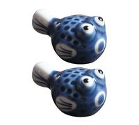 HEANUJJ 2pcs Japanese Style Ceramic Chopstick Rest Set with Blue Decorative Easy to Clean Home Chopsticks Rest for Kitchen and Dining Supply