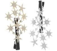 HEANUJJ 2pcs Korean Style Sparkly Star Hair Clips with Secure Duckbill Clasp Star Hair Claw for Women Rhinestone Styling Accessories Topper and Fringe Edge
