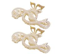 HEANUJJ 2pcs Music Note Hair Clips Rhinestone Metal Note Hair Clip Headpiece Lightweight Comfortable Alloy Pearl for Women Prom Party