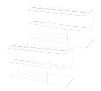 HEANUJJ 2pcs Nail Tool Storage Rack Acrylic Pen Display Organizer for Manicure Supplies Slots Makeup Brush Holder Shelf