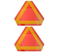 HEANUJJ 2pcs Red Aluminum Triangle Reflector for Car and Maintenance Vehicle, Weather Resistant Slow Moving Vehicle Warning Sign to Night Driving Safety