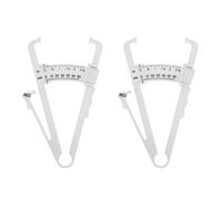 HEANUJJ 2pcs Skinfold Caliper White Cm/in Scale Handheld Body Fat Measurement Tool for Men and Women Includes Fat Caliper and Measurement Tape and Weight Loss Monitoring