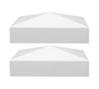HEANUJJ 2pcs White Abs Fence Post Caps with Quick Installation, Tower-Style Decking Caps for Fence Posts, Suitable for Indoor and Outdoor Use, Versatile Applications