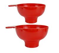 HEANUJJ 2Pcs Wide Mouth Plastic Jam and Liquid Funnel Set for Kitchen Use, Large Diameter Multifunctional Food-Grade Funnel for Bottles, Canning, and Dry Ingredients Transfer, Red