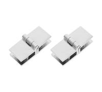 HEANUJJ 2pcs Zinc Alloy Cabinet Door Hinges Silver Glass Wine Cooler Hinges with High Hardness and Strong Practicability for Display Cabinet Or Wardrobe Doors