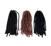 HEANUJJ 3 Pcs African Style Long Braid Wigs Lightweight Comfortable Polyester Fiber Braided Wigs for Trying out A Different Hairstyle