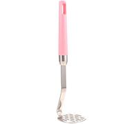 HEANUJJ 304 Stainless Steel Manual Potato Masher Portable Potato Crusher with Pink Handle Reusable Vegetable and Bean Masher Kitchen Tool and Cooking