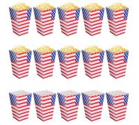 HEANUJJ 36 Pcs Foldable Popcorn Boxes with Patriotic Independence Day Design, Lightweight Paper Snack Containers for Party and Large-scale Events, for 4th of July Decorations