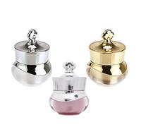 HEANUJJ 3pcs 5-gram Cream Jars with Crown Design and Domed Lid, Pp Material Refillable Face Cream Bottles for Convenient Storage and Travel, Good Sealing and Textured Random Color