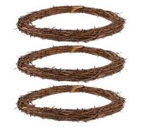 HEANUJJ 3pcs Natural Grapevine Wreath Forms, 11.4x7.4 Inch Oval Vine Rings, Rustic Brown Rattan Base for Easy Craft Assembly, Versatile Decoration for Farmhouse and Wall Hanging Wreaths,