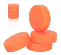 HEANUJJ 4pcs Adjustable Hardness Orange Pvc Flat Ice Hockey Practice Pucks for Training and Indoor Hockey Sports Supplies