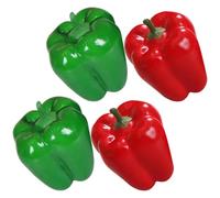 HEANUJJ 4pcs Artificial Chili Pepper Ornament Fake Vegetable Model with Lifelike Shape Made of Lightweight Foams, Realistic Decoration for Art Training Institution and Kindergarten