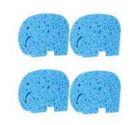HEANUJJ 4pcs Bath Sponge Blue Cartoon Elephant Soft Natural Wood Pulp Fiber Bath Rubbing Towel for Newborn Comfortable Rich Bubble for Time
