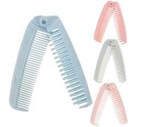 HEANUJJ 4pcs Double-headed Folding Hair Comb Set with Compact Design for Travel and Hotel Usage Suitable for Styling Hair at Home Or On-the-go Random Random Color