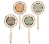 HEANUJJ 4pcs Hand Towel Hook Hand Towel Hanger Luxurious Rhinestone Design Plastic No Trace Multi-Purpose Hooks for Bathrooms Behind Doors Random Color