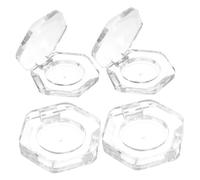 HEANUJJ 4pcs Hexagon Empty Eyeshadow Pans Lightweight Refillable as Plastic Small Makeup Palettes for Professional Dressers and Suitable for Working and Outdoor Traveling