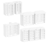 HEANUJJ 4pcs Miniature Building Model Unpainted Plastic Apartment DIY Micro Landscape Decor for Fairy Garden Railway Scene