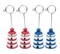HEANUJJ 4pcs Resin Lighthouse Photo Holders Reusable Desktop Ornaments with Menu Stand Function for Wedding Favors and Banquet Table Decorations