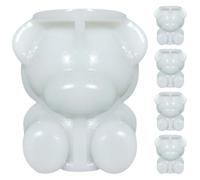 HEANUJJ 5pcs Bear Shape Silicone Ice Cube Moulds, Leak-Proof and Not Easy to Break, Reusable Ice Ball Trays for Cocktail, Juice, and Drink Chilling