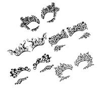HEANUJJ 5Pcs Hollow Lace Eye Temporary Eyeliner Stickers for Women, Dramatic Cutout Eyeshadow Decals, Face Makeup Eye Lace Stickers for Party and Daily Use Random Style