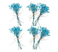 HEANUJJ 6pcs Blue Dried Breath Flowers for Crafts, Natural Dried Flower Bouquet with Avoid Curling Feature, for Décor Project and Daily Use