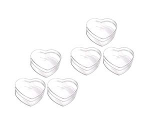 HEANUJJ 6pcs Heart-shaped Storage Box Acrylic Candy Boxes Small Treat DIY Creations Safe to Use for Wedding Centerpiece Decoration