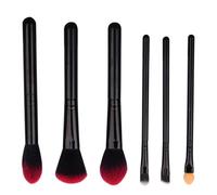 HEANUJJ 6Pcs Makeup Brush Set for Face Beauty Tools with Soft Red Bristles Long Handle Eyeshadow and Blush Brushes Suitable for Travel and Daily Use