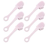 HEANUJJ 6pcs Manual Silicone Facial Cleansing Brushes Lavender Portable Pore Cleaning Brush for Sensitive Skin, Removes Blackheads, for Travel and Gym Bags