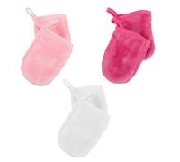 HEANUJJ 6Pcs Microfiber Facial Cleaning Gloves for Makeup Removal, Exfoliating Wash Mitts Set in White, Rose Red, and Pink, Reusable Beauty Gloves Suitable for Sensitive Skin and Travel