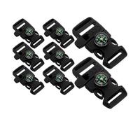 HEANUJJ 8pcs Emergency Survival Utility Buckles Compass Fire Starter Whistle Buckle Plastic Space-saving Portable Strap for Backpacker Hiker Hiking Outdoor Adventure