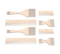 HEANUJJ 8pcs Wooden Loom Comb Double-Ended Tablet Weaving Comb for Beginners DIY Rug Making Fringe Straightening and Yarn Packing