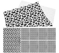 HEANUJJ Animal Print Cow Wrapping Paper 10 Sheets for Cake Decorating and Wrapping Packaging Paper Black and White