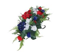 HEANUJJ Artificial Headstone Flower Saddle for Cemetery Graves, Lightweight Silk Cloth Material with Elegant Design, Suitable for Outdoor Memorial Ceremonies and Grave Decorations