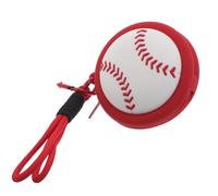 HEANUJJ Baseball Shaped Silicone Coin Purse with Keychain, Funny Change Pouch and Earphone Protective Case, Versatile Storage Solution for Your Backpack Or Handbag, Cute Sports Style