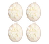 HEANUJJ Bath Puff Shower Sponge Loofahs for Gentle Exfoliation and Hanging Rope Soft PE Material 4pcs Beige with Double Sided Design Stimulating Cellular Vitality for Bathroom