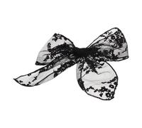 HEANUJJ Black Lace Hair Tie with Elegant Embroidery Bow Soft Lace Material Gentle on Hair and Scalp for Women at Beach Days Or School Events