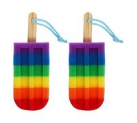 HEANUJJ Body Scrubber Ice Cream Shaped 2Pcs Soft Sponge for Women Comfortable Grip, Effective Full Body Exfoliation for Shower and Bathtub Use Random Color