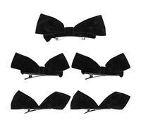 HEANUJJ Bow-knot Hair Clips French Style Chic Design 4pcs for Women Black Velure Easy to Clip with Good Grip Hair Decorations for Parties and Festivals
