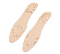 HEANUJJ Breathable Sheepskin Leather Insoles for Men and Women, Moisture Absorbing Sweat-Resistant Soft Elastic Shoe Inserts, Beige Size 41/42 for Summer and Sports Shoes