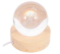 HEANUJJ Creative Crystal Ball Sphere with LED Light Wood Base and USB Cable, 60mm Glass Decorative Ball for Home Decoration and Tv Cabinet Display