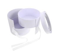 HEANUJJ Double Layer Round Flower Box White for Preserved Flowers Bouquet Storage and Valentine’S Day Decorative Wrapping Container