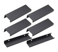 HEANUJJ Drawer Pull Handles Colorfast Edge Pulls Black Modern Style and Aluminum 6pcs for Easy to Install for Kitchen Cabinets and Bookcases Suitable for Room Or Kitchen
