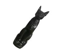 HEANUJJ Egyptian Bastet Cat Statue Resin Craft Black Home Decor Ornament Sand Table Adornment Egyptian Goddess Cat Figurine for Office and Living Room