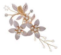 HEANUJJ Elegant Gold Hair Clips for Wedding Bride Adorned Pearl and Rhinestone, Zinc Alloy Material, Stable Design for Wedding Parties and Stage Performances