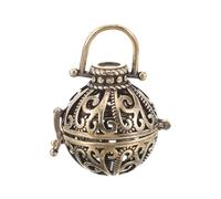 HEANUJJ Essential Oil Car Diffuser Pendant DIY Aromatherapy Accessory Made of Rust-resistant Brass with Vintage Floral Pattern Ball Shape, Suitable for Home and Office Decoration
