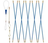 HEANUJJ Fish Tape Electrical Wire Puller Kit with 10 Fiberglass Rods 33cm Each, Oxidation Resistant Cable Pulling Tool with Threaded Butt Joint for Attics and Subfloors