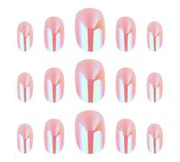 HEANUJJ Full Nail Cover Protect Your Health 24pcs Fake Nails with Shiny Glittering Material Random Color for Holiday Event and Daily Wearing